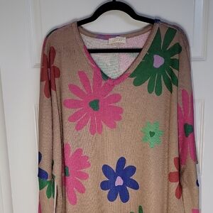 HOPELY NWOT FLORAL LIGHTWEIGHT SWEATER SZ 1X